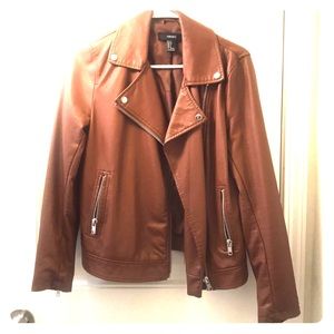 Brown Faux Leather Jacket
